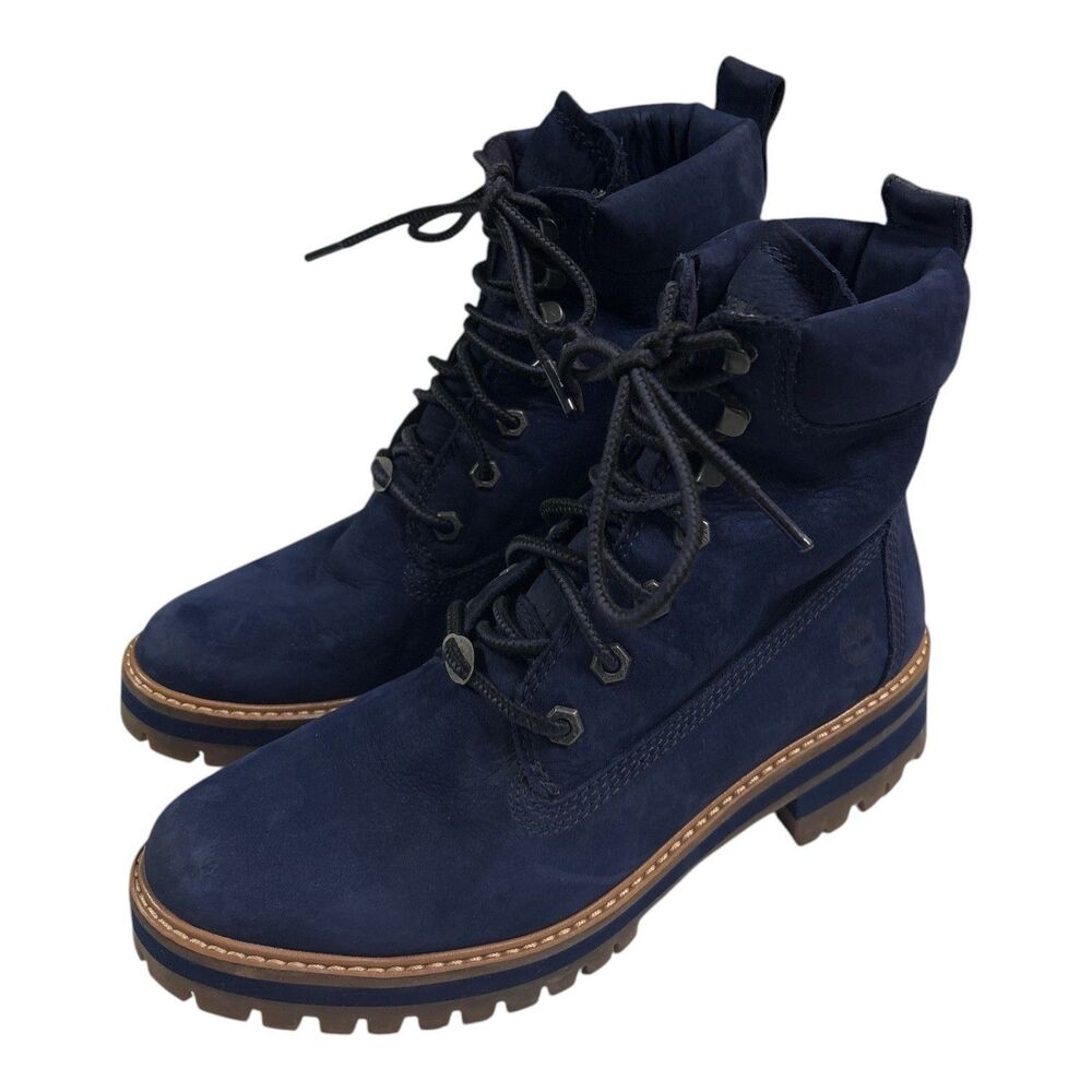 Timberland Courmayeur Valley Women’s Size 9.5 Hiking Boots Blue Nubuck Leather